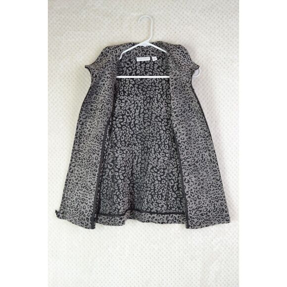 Susan Graver Women's 12 Gray Animal Print Tapestry Sleeveless Full Zip Vest - Picture 9 of 14